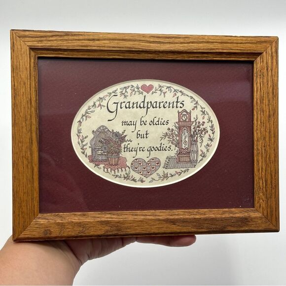 Creative Calligraphy Grandparents Print Wooden Frame - Picture 1 of 7